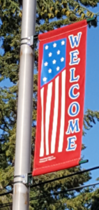 Red, White, and Blue Welcome Flag