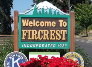 Welcome to Fircrest sign in street island