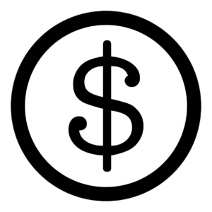 black dollar sign in circle