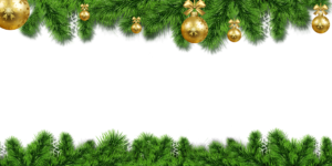 Christmas greenery with gold ornaments