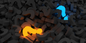 glowing question marks