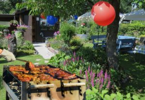 BBQ in backyard