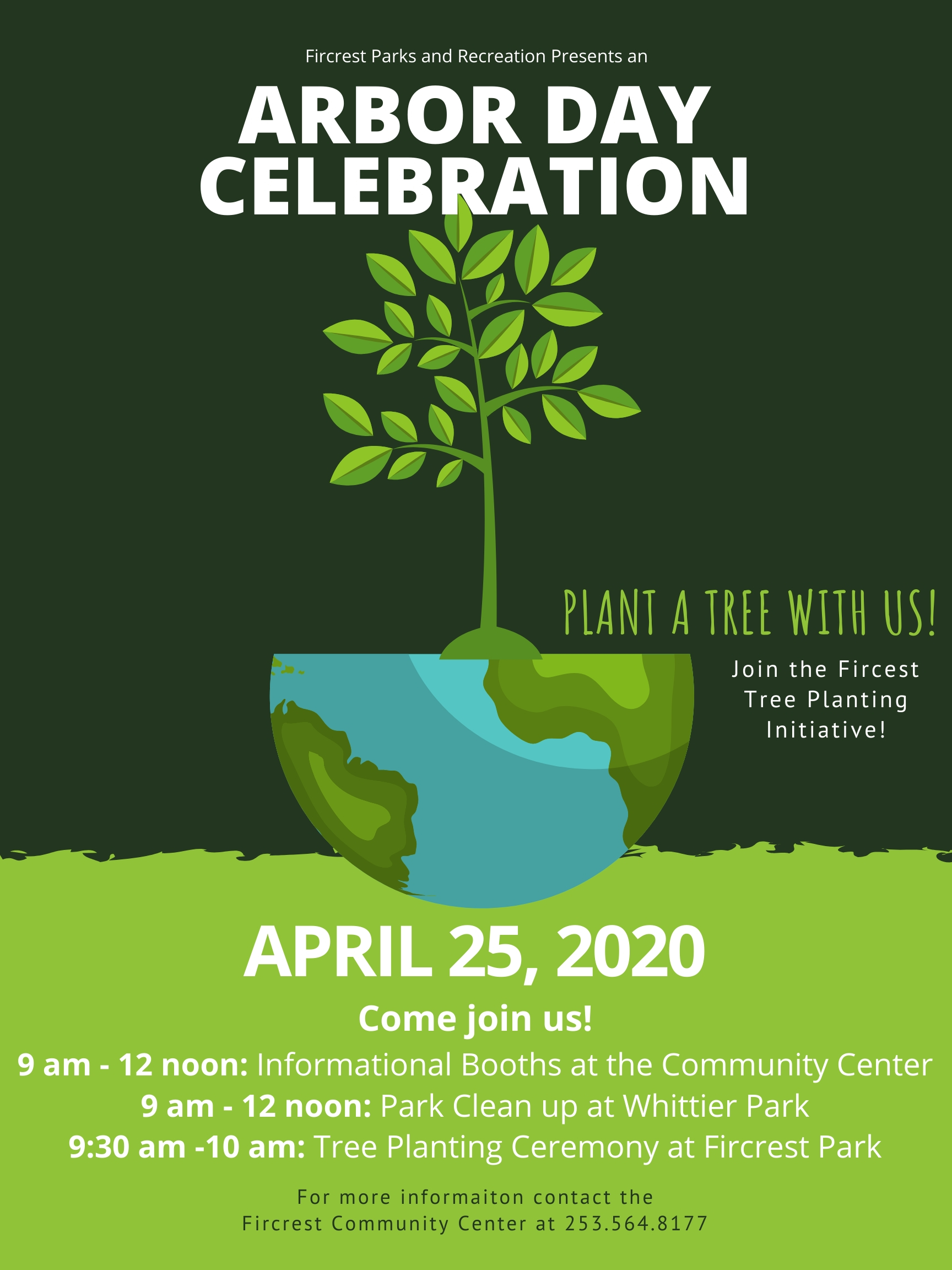 Arbor Day Celebration postponed until Fall 2020 City of Fircrest