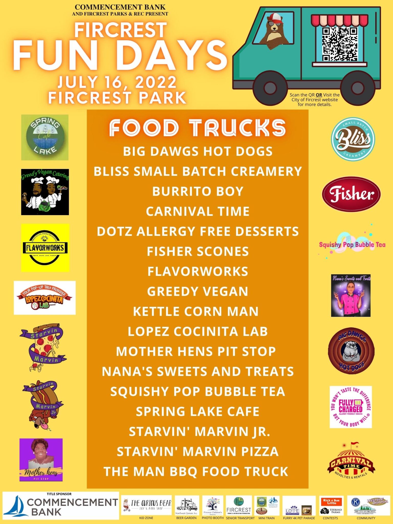 Food Truck Promo Poster Fun Days City of Fircrest