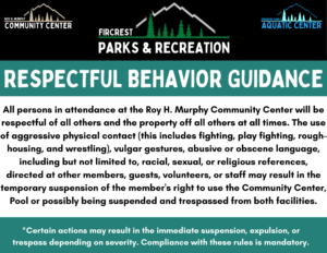 Image of the Fircrest Parks & Recreation Respectful Behavior Guidance
