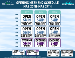 Image version of Opening Weekend Schedule