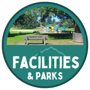 Facilities & Parks button with a picture of Fircrest Park links to the Parks & Facilities Page